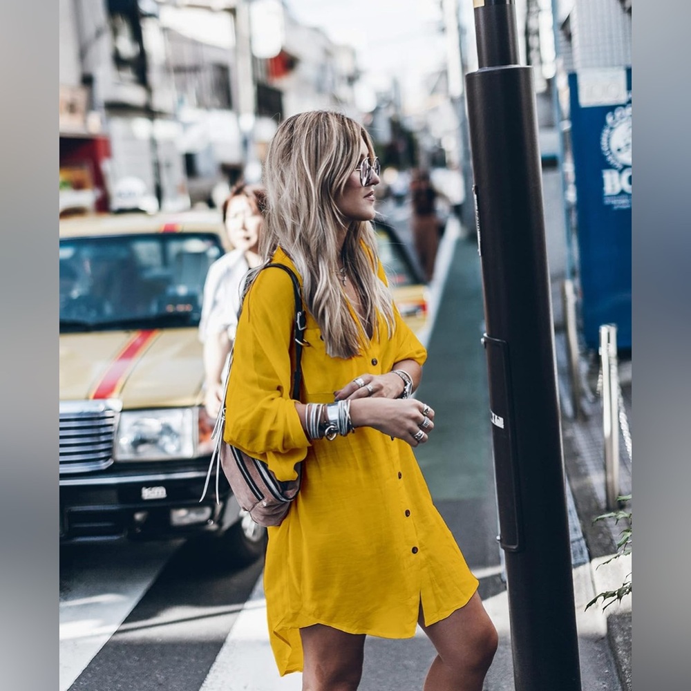 Yellow tunic dress, only worn once! - Medium